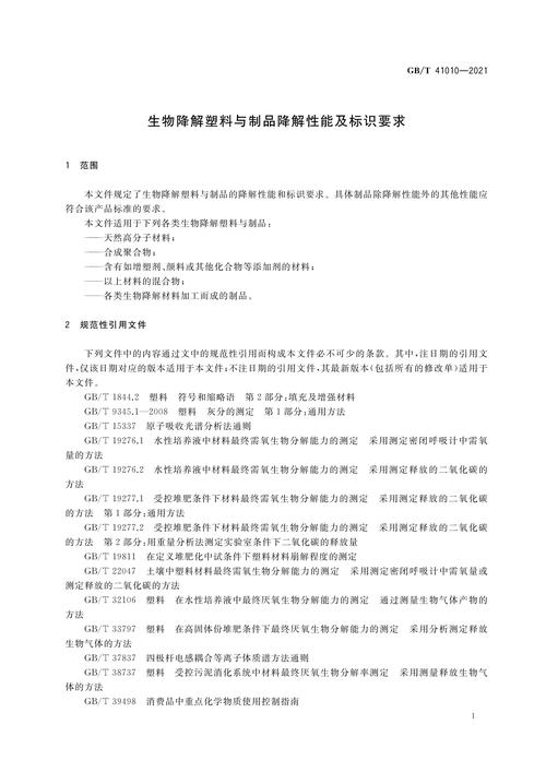 归口于全国生物基材料及降解制品标准化技术委员会